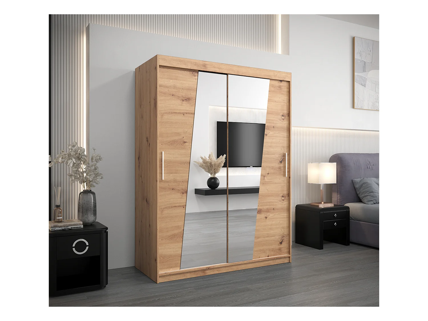 Armoire Rhomb À Portes Coulissantes 200/150/62 2 portes (Artisan/Artisan)