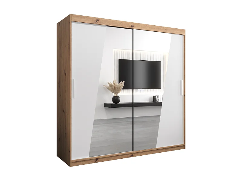 Elypse kledingkast met schuifdeuren 200/200/62 2 deuren (artisan/wit)