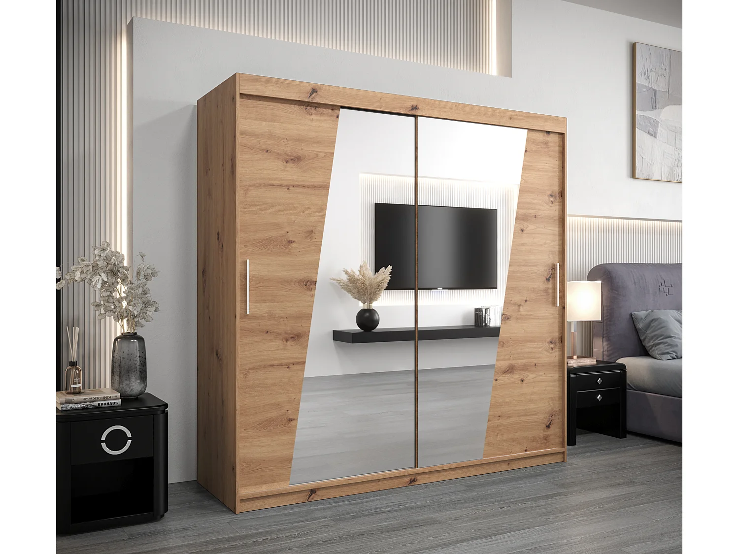 Armadio Rhomb ad ante scorrevoli 200/200/62 2 porte (artisan/artisan)