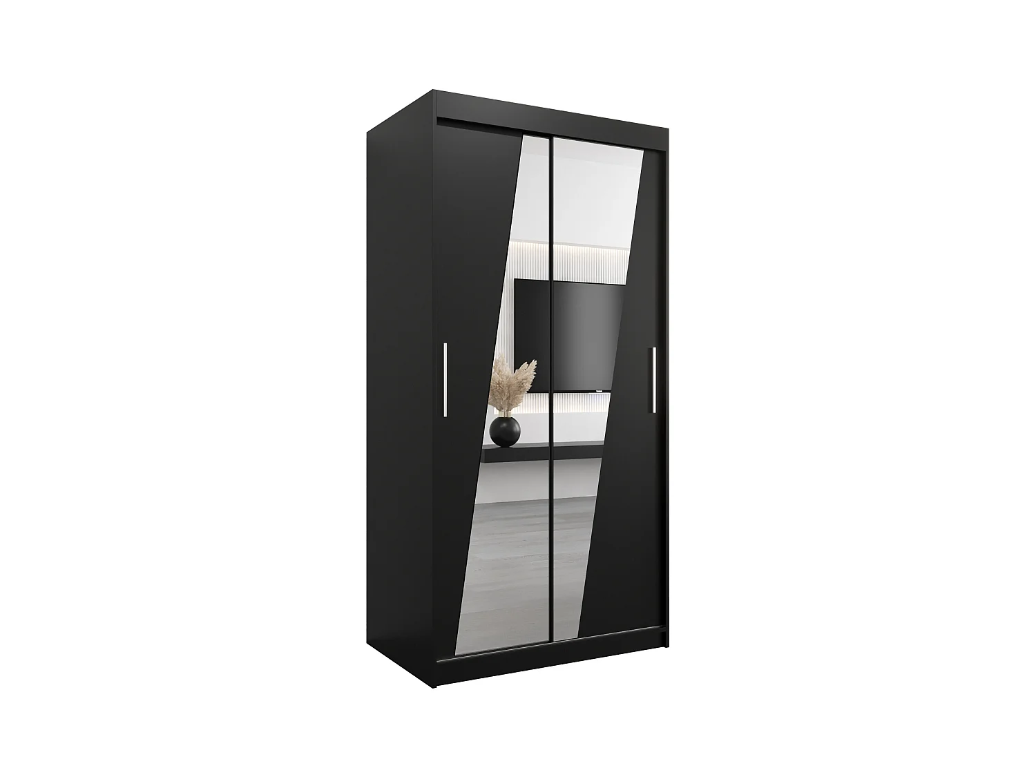 Armoire Rhomb À Portes Coulissantes 200/100/62 2 portes (Noir/Noir)