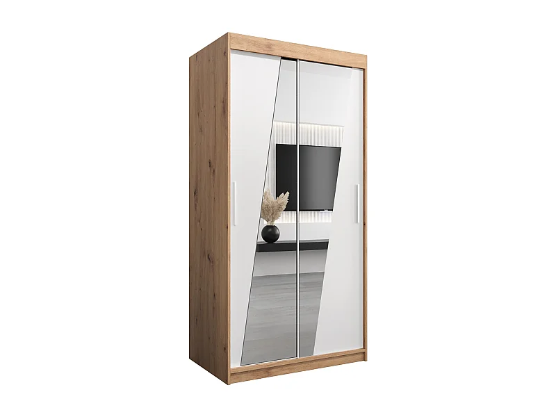 Armoire Rhomb À Portes Coulissantes 200/100/62 2 portes (Artisan/Blanc)