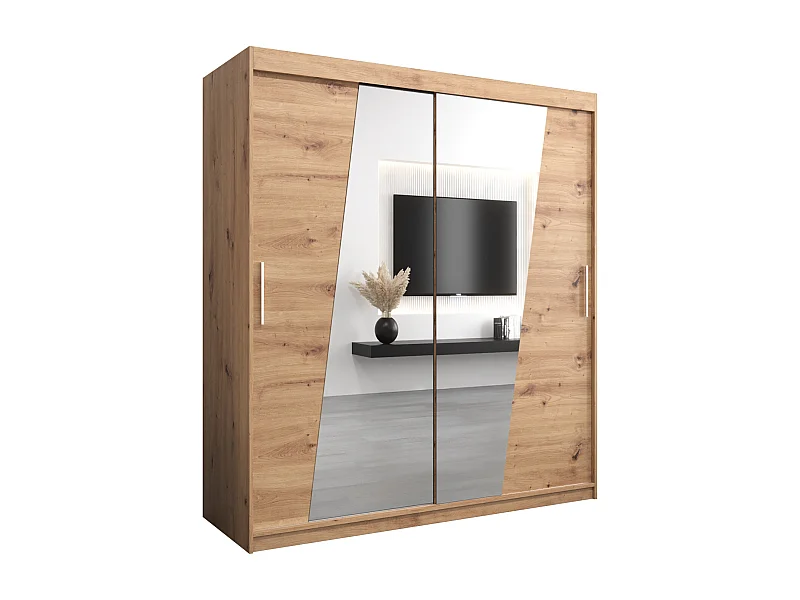 Schwebetürenschrank Rhomb 200/180/62 2-Türig (Artisan)