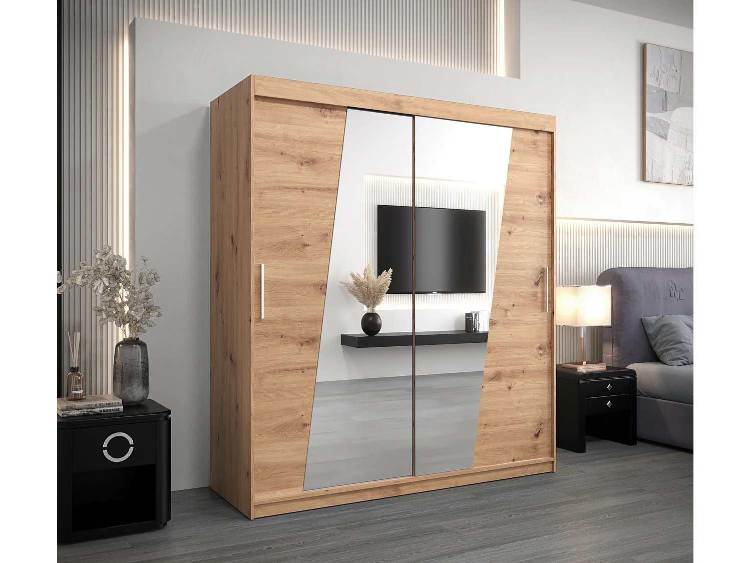 Armadio Rhomb ad ante scorrevoli 200/180/62 2 porte (artisan/artisan)