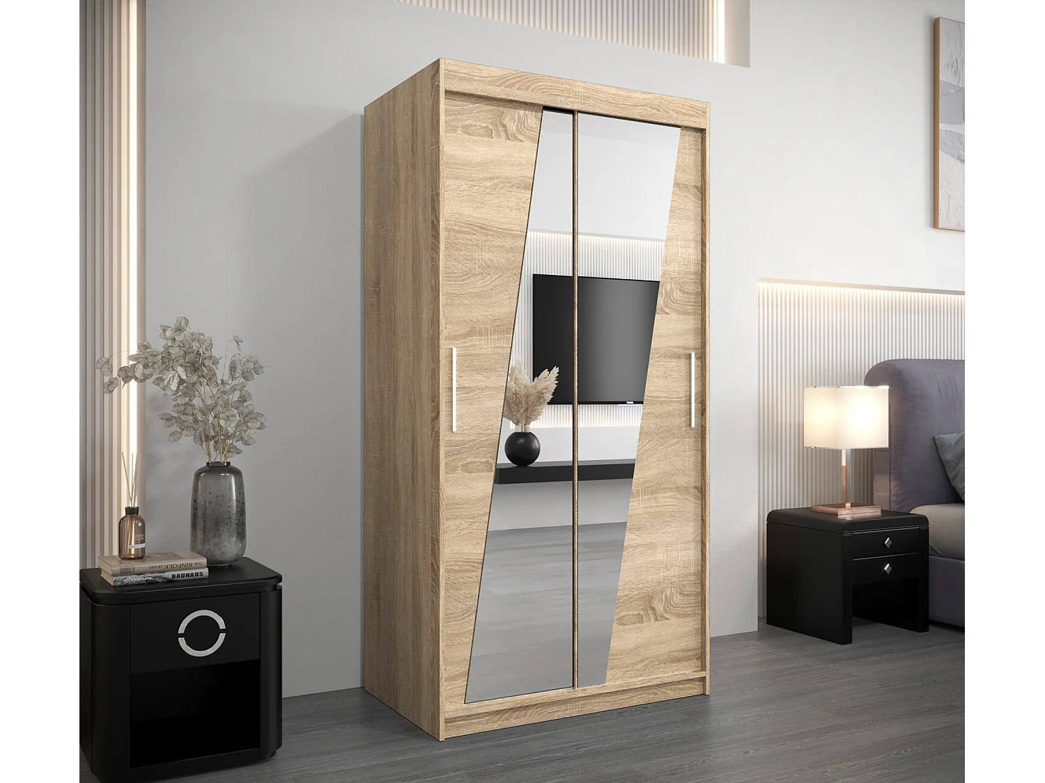 Armoire Rhomb À Portes Coulissantes 200/100/62 2 portes (Sonoma/Sonoma)