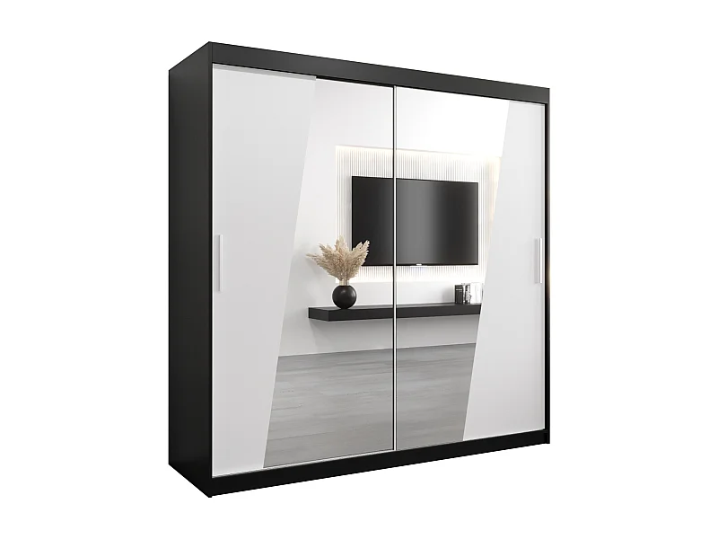 Armario Rhomb de puertas correderas 200/200/62 2 puertas (negro/blanco)