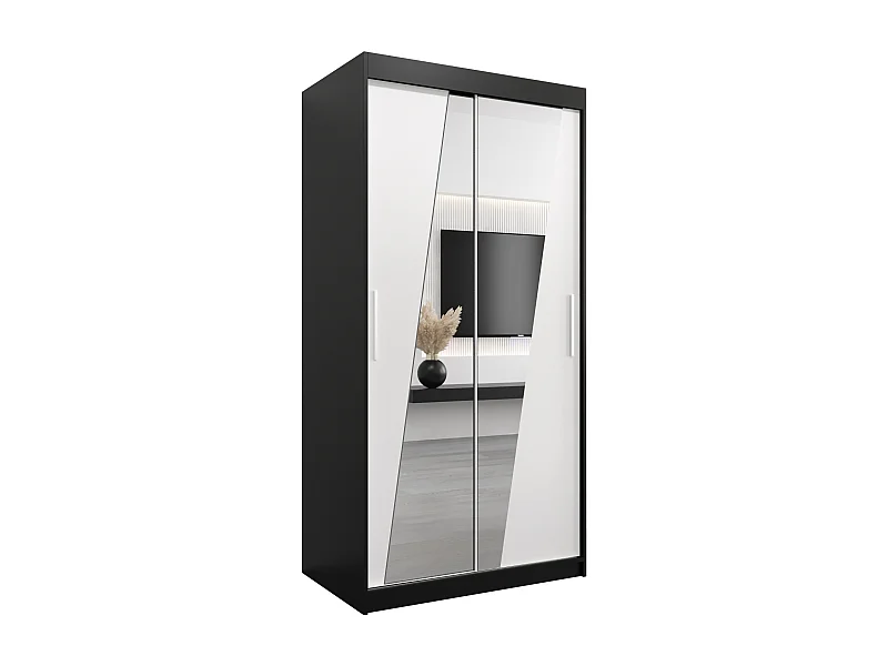 Armoire Rhomb À Portes Coulissantes 200/100/62 2 portes (Noir/Blanc)