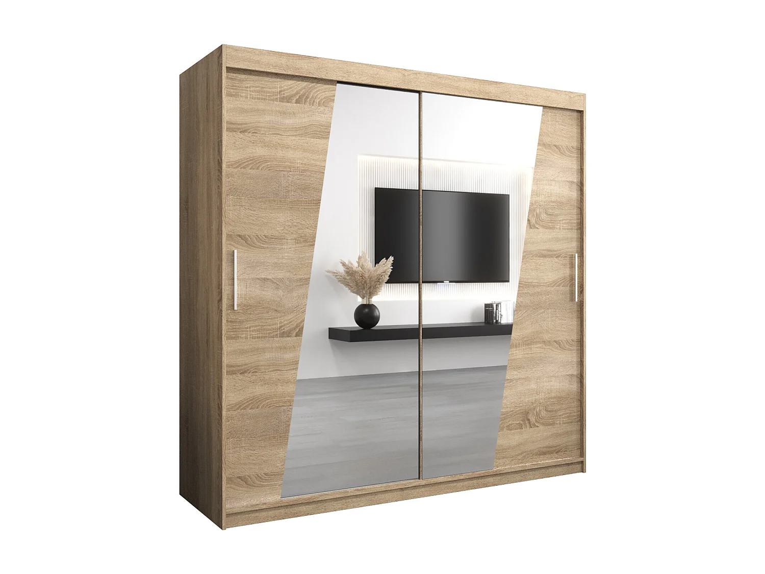 Armadio Rhomb ad ante scorrevoli 200/200/62 2 porte (sonoma/sonoma)