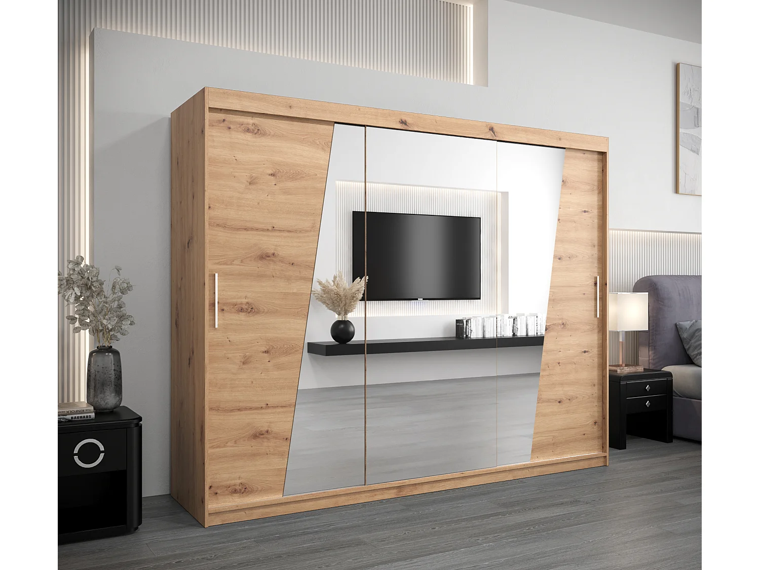 Armario Rhomb de puertas correderas 200/250/62 3 puertas (artisan/artisan)