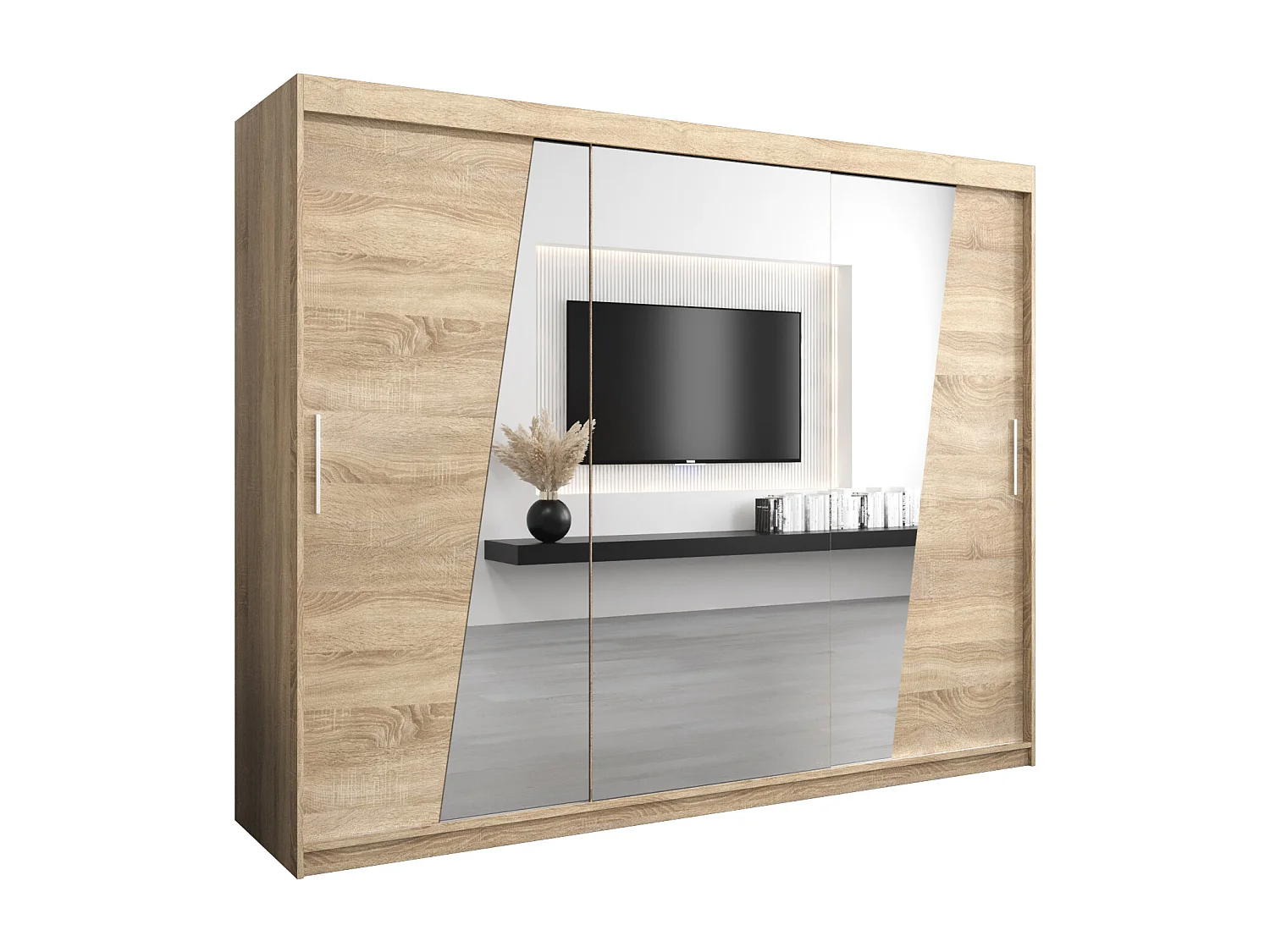 Schwebetürenschrank Rhomb 200/250/62 2-Türig (Sonoma)