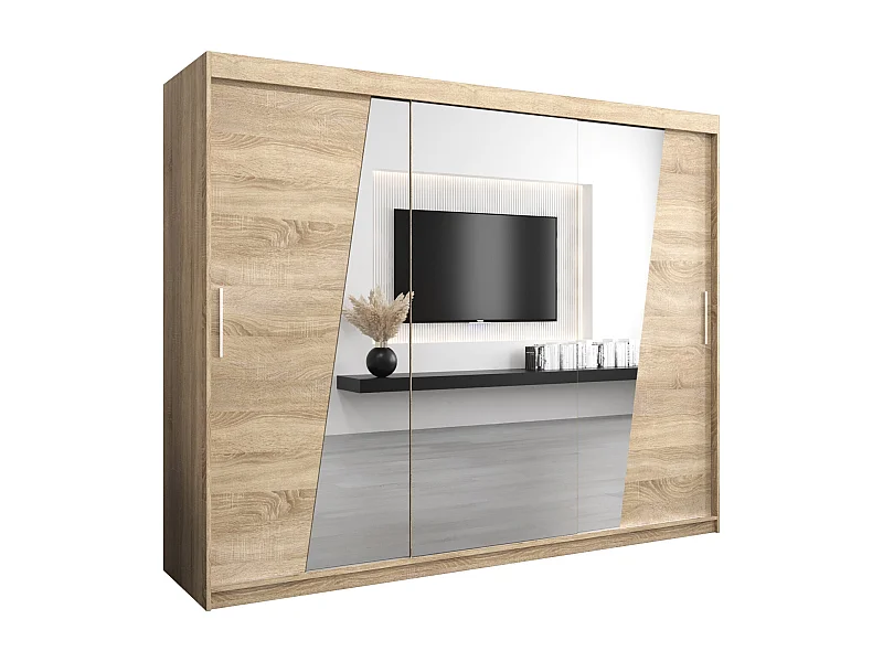 Schwebetürenschrank Rhomb 200/250/62 2-Türig (Sonoma)