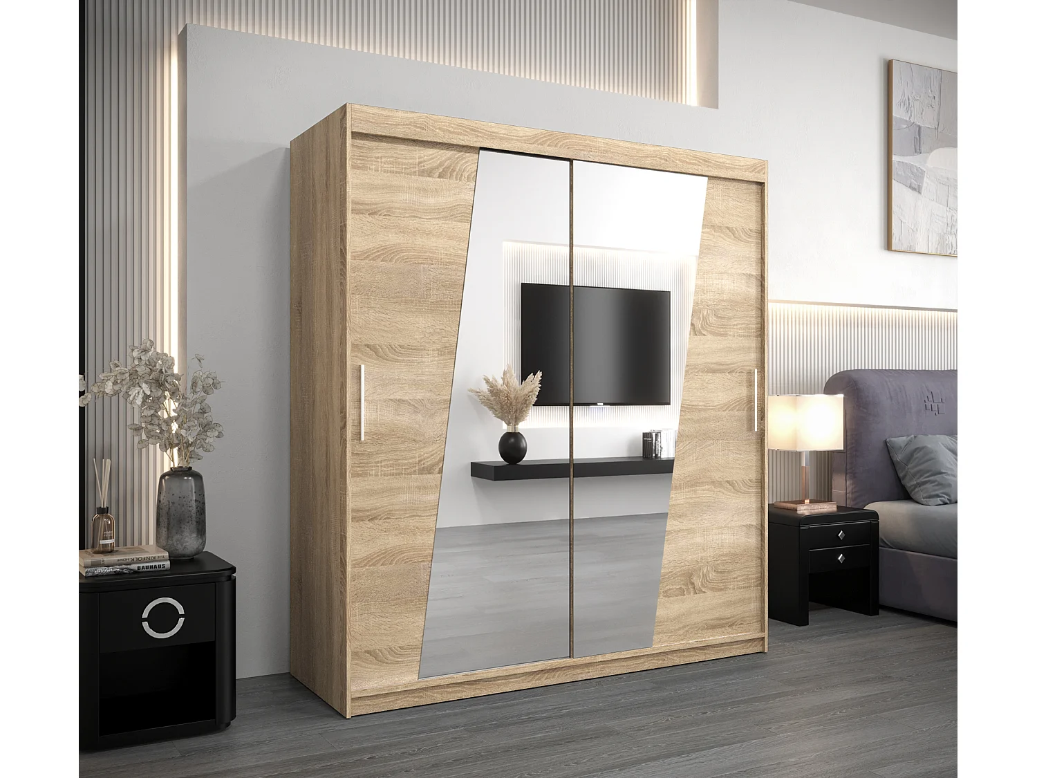 Elypse kledingkast met schuifdeuren 200/180/62 2 deuren (sonoma/sonoma)