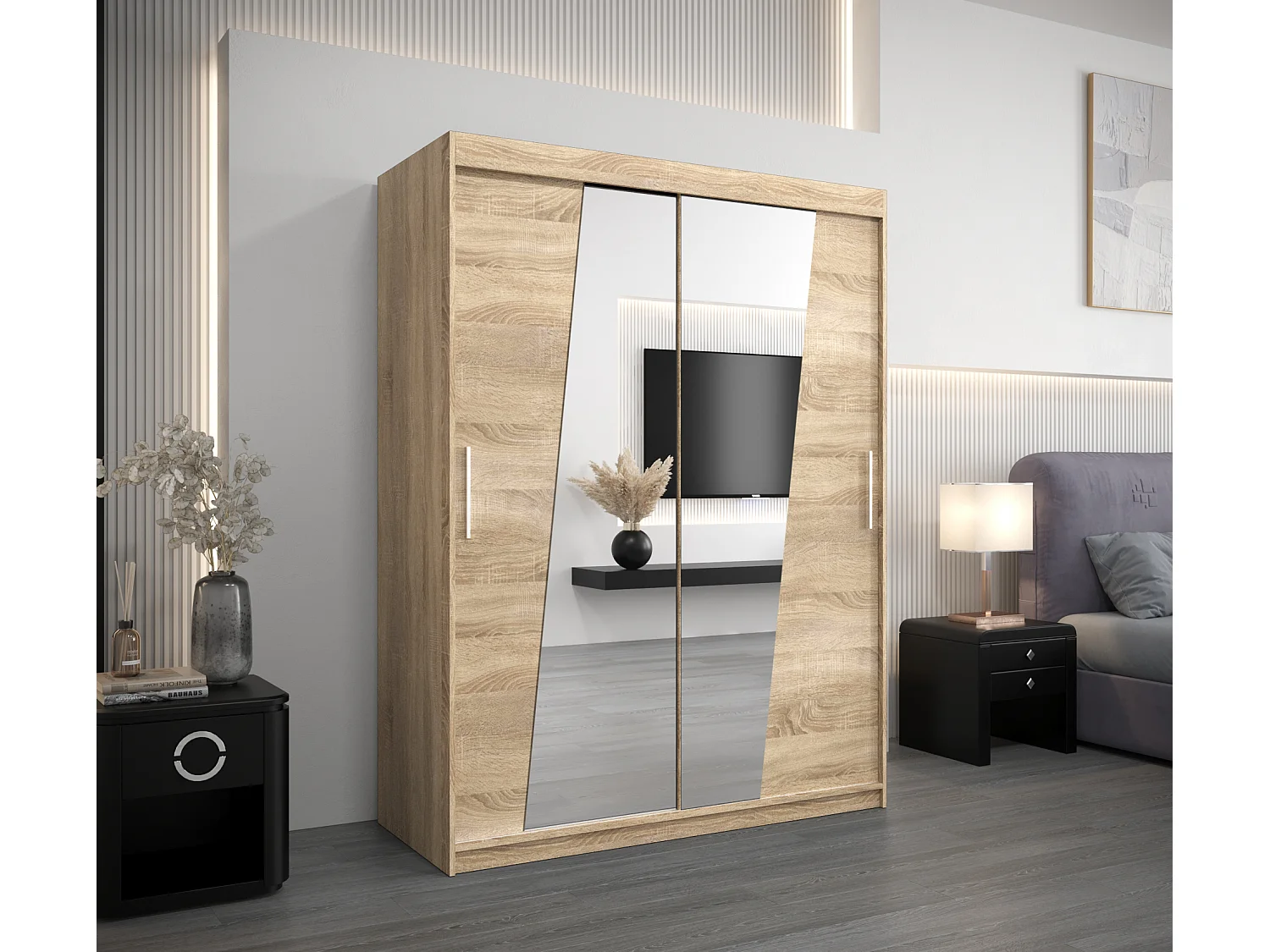 Armoire Rhomb À Portes Coulissantes 200/150/62 2 portes (Sonoma/Sonoma)