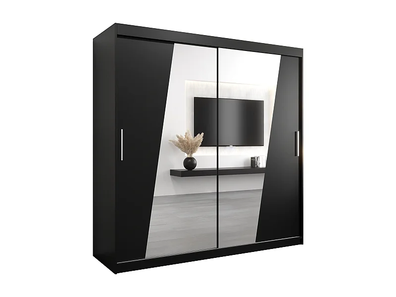 Armoire Rhomb À Portes Coulissantes 200/200/62 2 portes (Noir/Noir)