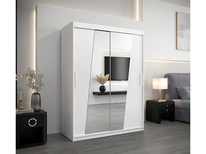 Armadio Rhomb ad ante scorrevoli 200/150/62 2 porte (bianco/bianco)