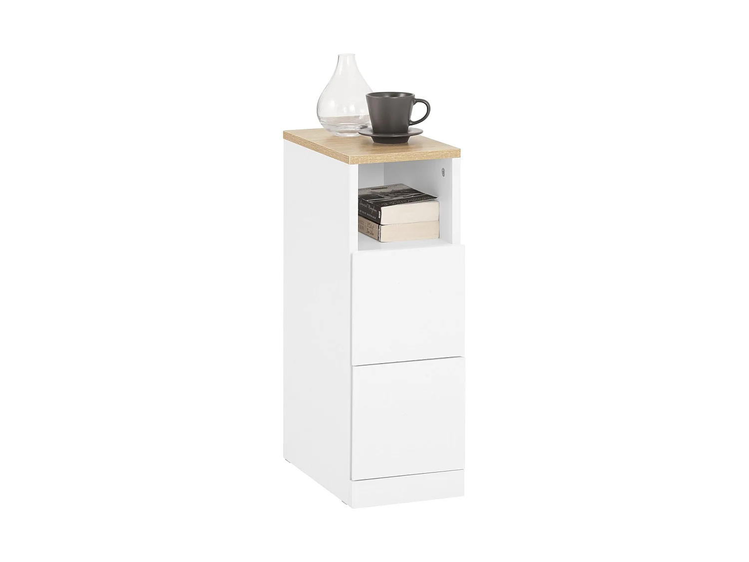 SoBuy Szafka łazienkowa z koszem na pranie Biały 30x30x87cm BZR154-W