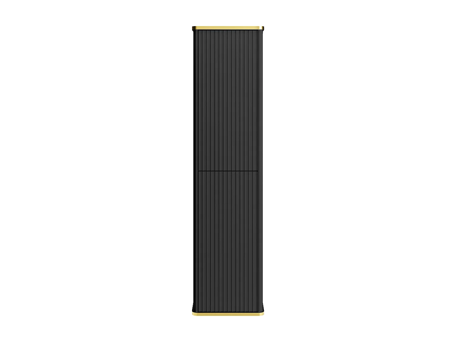 Colonne de salle de bain suspendue striée liseré doré - Noir - H140 cm - KELIZA