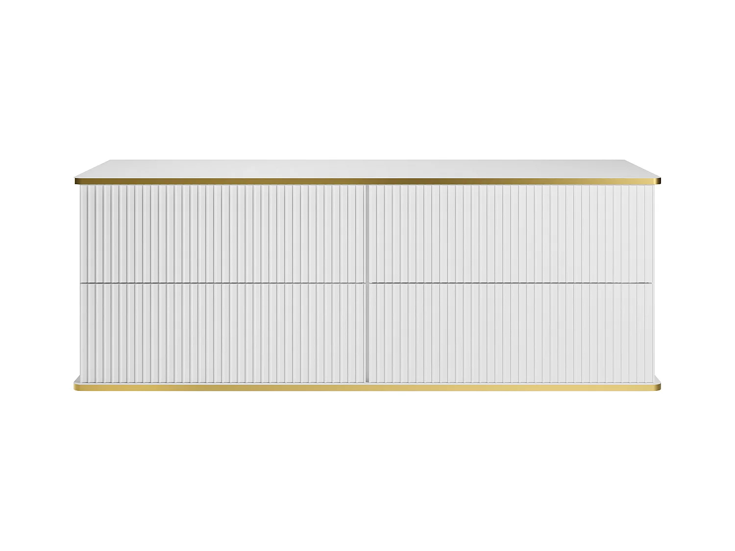 Møbel under håndvask med stribet stribet gylden stribe - Hvidt - 150 cm - KELIZA