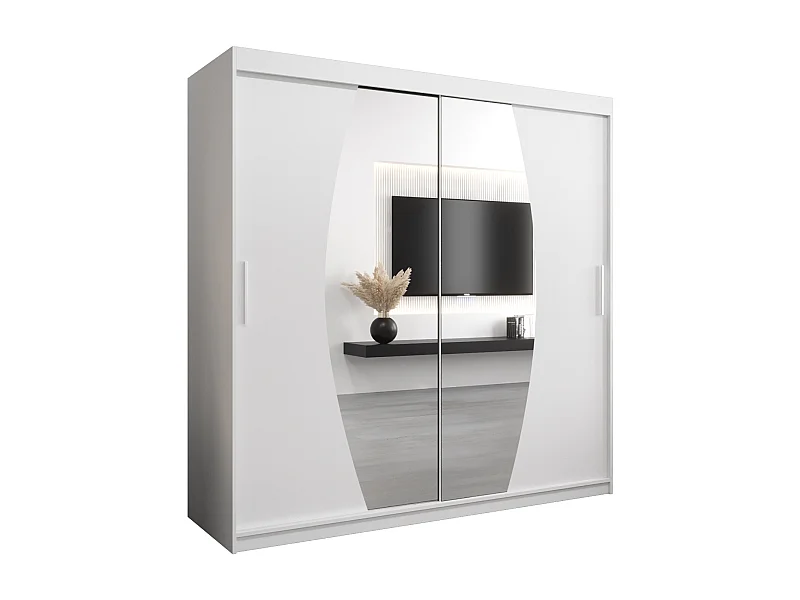 Schwebetürenschrank Elypse 200/200/62 2-Türig (Weiß)