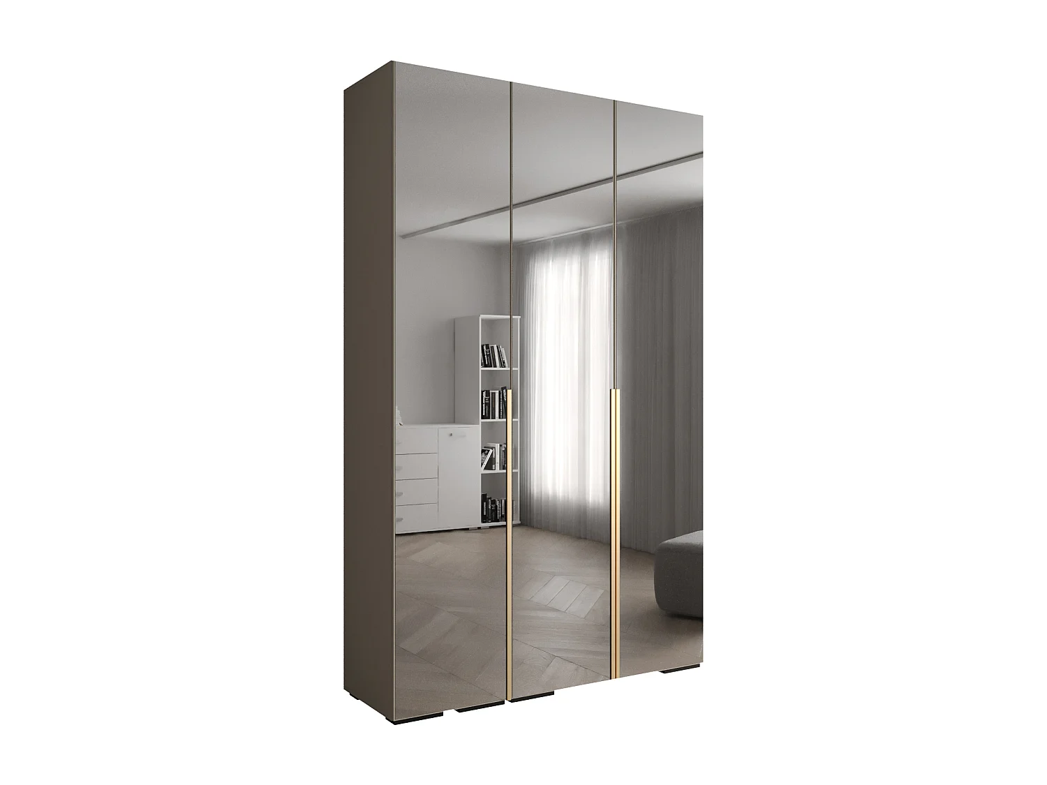 Armadio Inova 1 a ante battenti 236,7/150/47 3 porte (Grigio/D'oro)