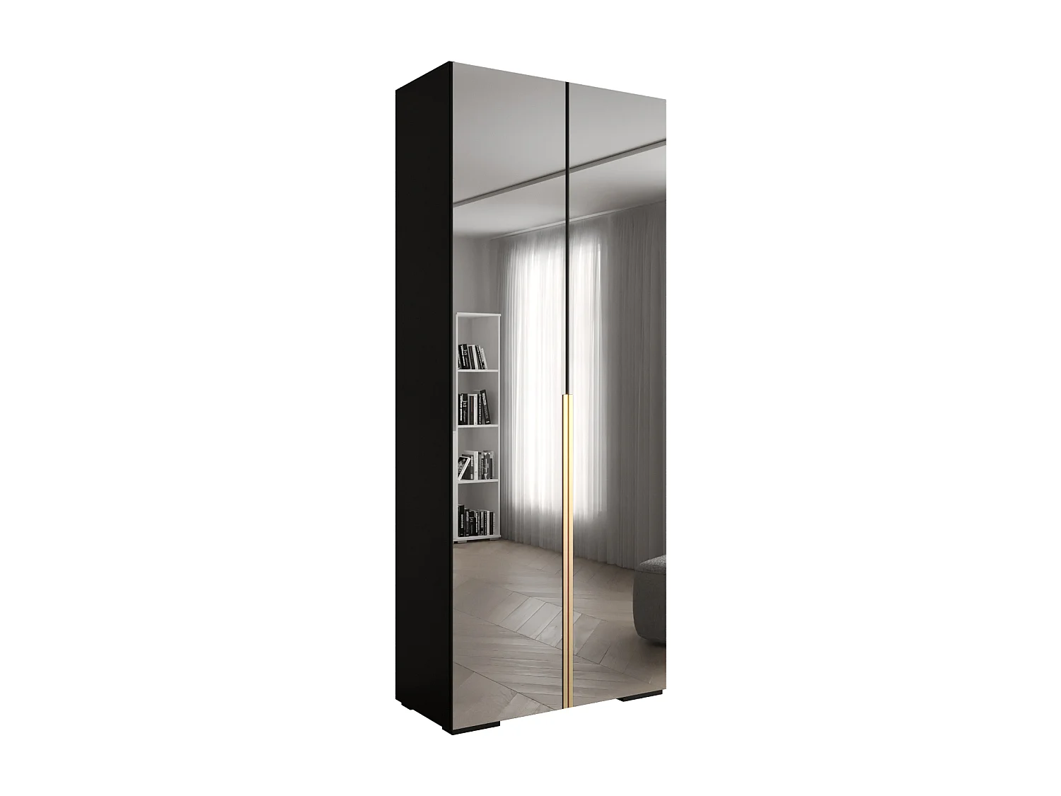 Armadio Inova 1 a ante battenti 236,7/100/47 2 porte (Nero/D'oro)