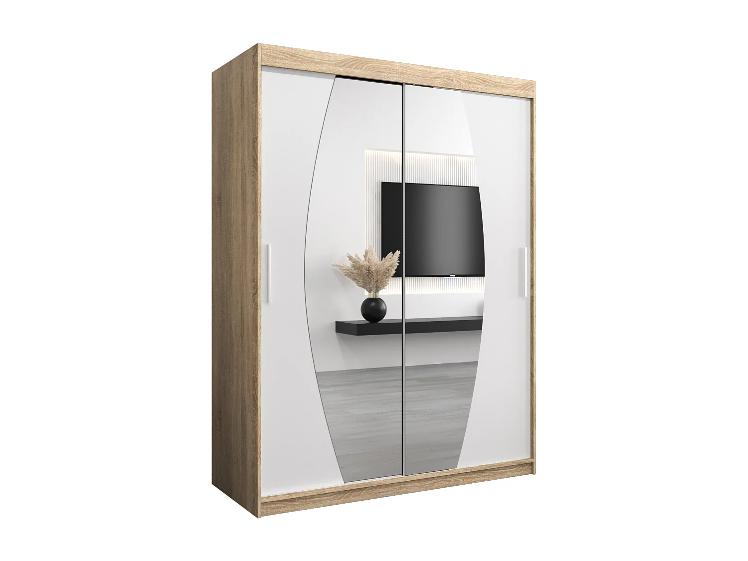 Armário Elypse com portas de correr 200/150/62 2 puertas (sonoma/branco)