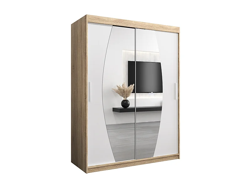 Armoire Elypse À Portes Coulissantes 200/150/62 2 portes (Sonoma/Blanc)