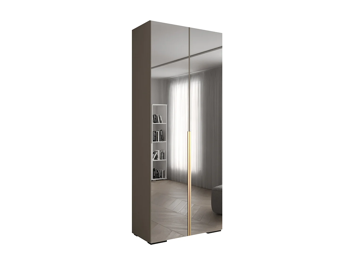 Armadio Inova 1 a ante battenti 236,7/100/47 2 porte (Grigio/D'oro)