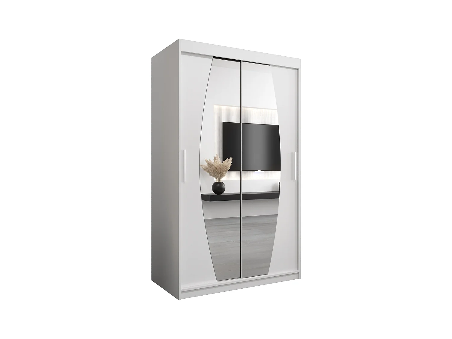 Armoire Elypse À Portes Coulissantes 200/150/62 2 portes (Blanc/Blanc)