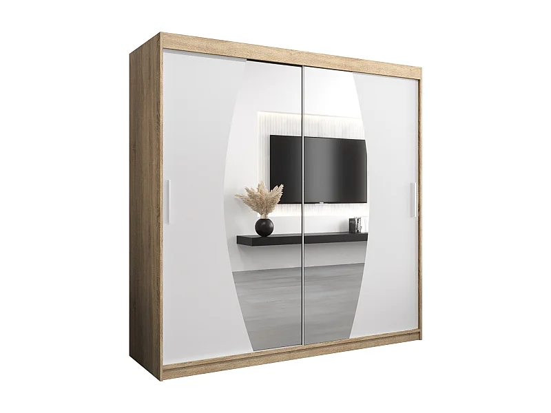 Armoire Elypse À Portes Coulissantes 200/200/62 2 portes (Sonoma/Blanc)
