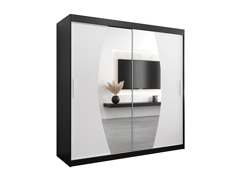 Armario Elypse de puertas correderas 200/200/62 2 puertas (negro/blanco)