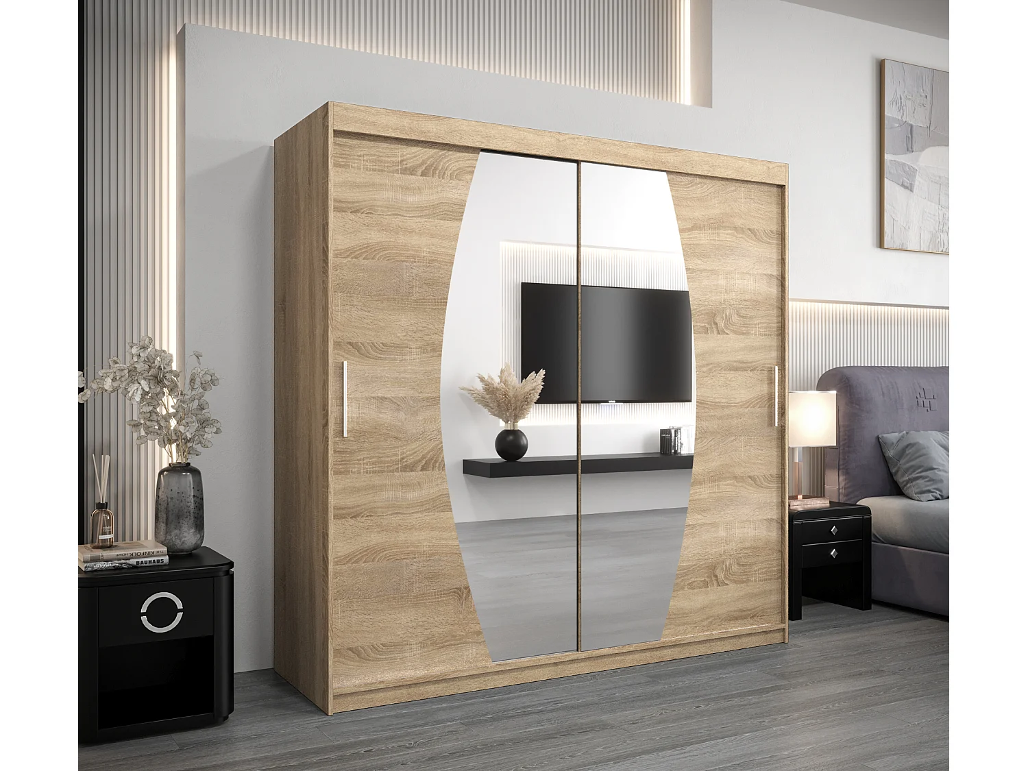 Elypse kledingkast met schuifdeuren 200/200/62 2 deuren (sonoma/sonoma)