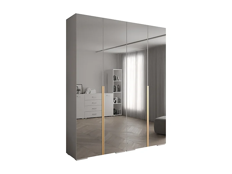 Armadio Inova 1 a ante battenti 236,7/200/47 4 porte (Bianco/D'oro)