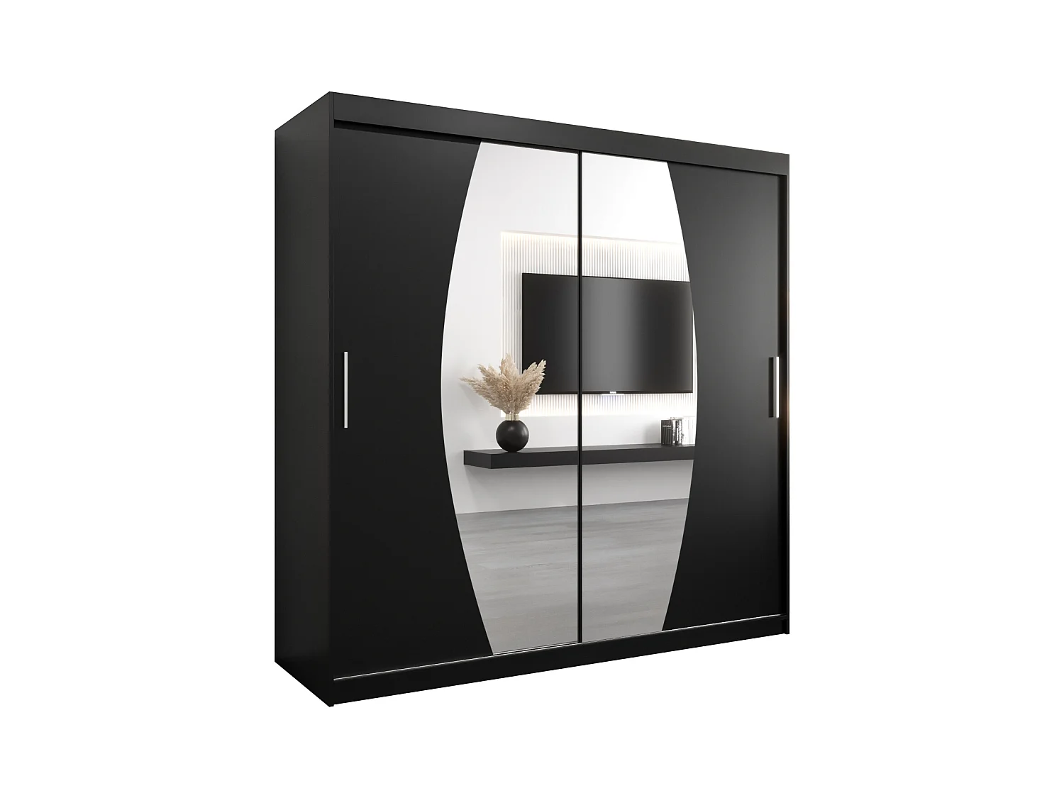 Armoire Elypse À Portes Coulissantes 200/200/62 2 portes (Noir/Noir)