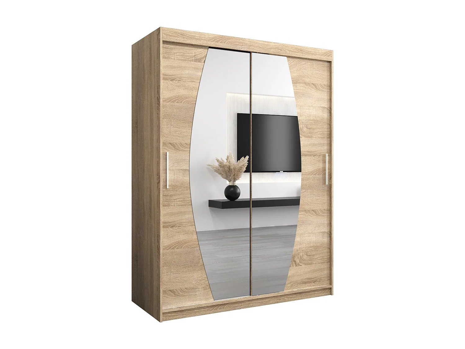 Schwebetürenschrank Elypse 200/150/62 2-Türig (Sonoma)