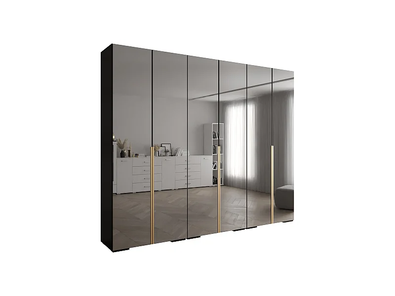 Armadio Inova 1 a ante battenti 236,7/300/47 6 porte (Nero/D'oro)