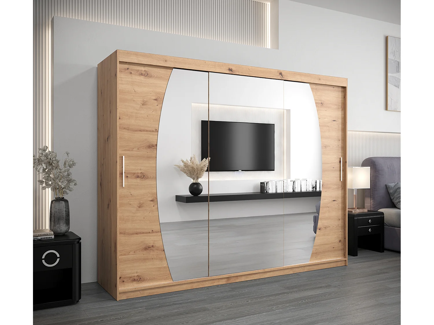 Armoire Elypse À Portes Coulissantes 200/250/62 3 Portes (Artisan/Artisan)