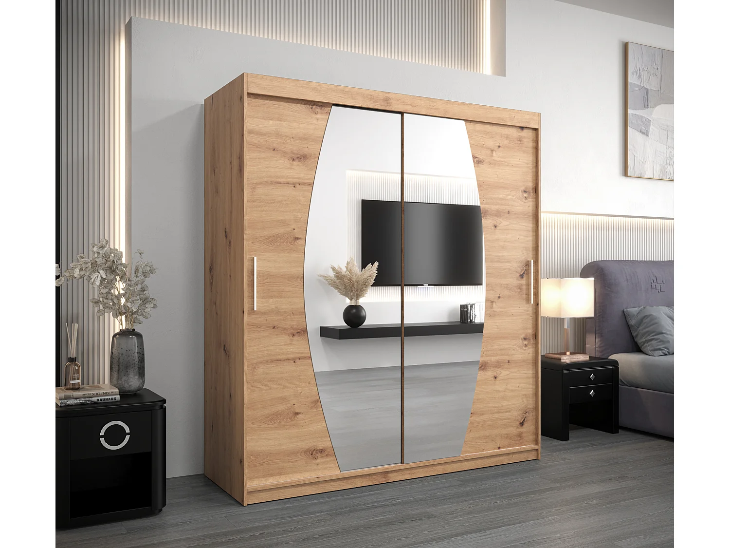 Armadio Elypse ad ante scorrevoli 200/180/62 2 porte (artisan/artisan)