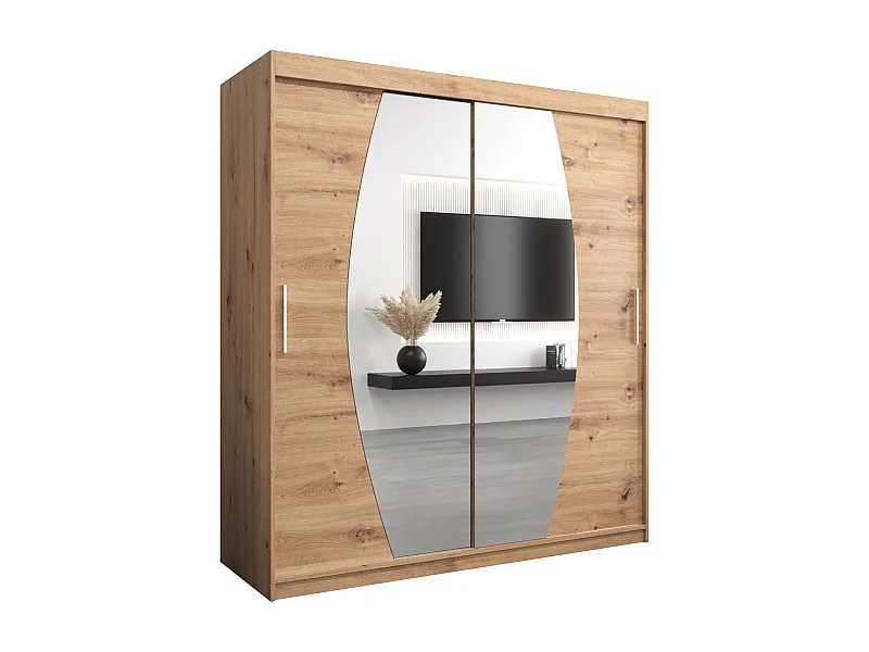 Armoire Elypse À Portes Coulissantes 200/180/62 2 portes (Artisan/Artisan)