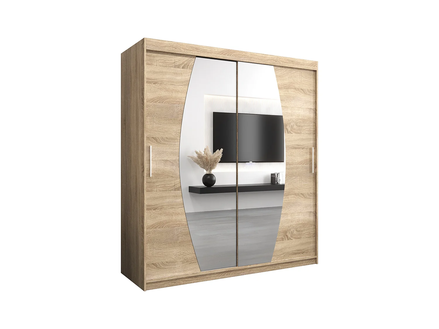 Schwebetürenschrank Elypse 200/180/62 2-Türig (Sonoma)