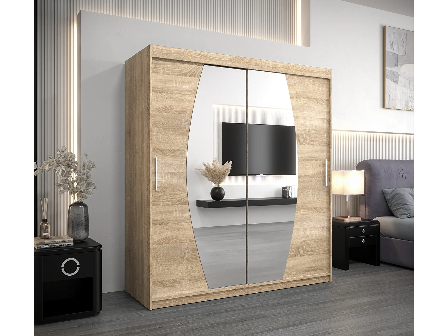 Elypse kledingkast met schuifdeuren 200/180/62 2 deuren (sonoma/sonoma)