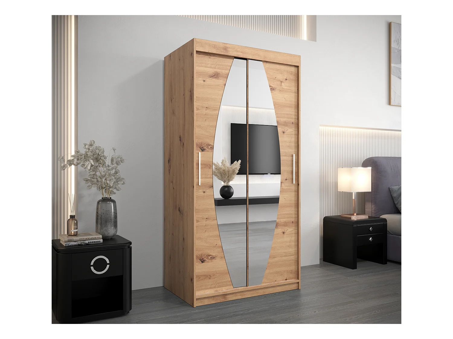 Armoire Elypse À Portes Coulissantes 200/100/62 2 portes (Artisan/Artisan)