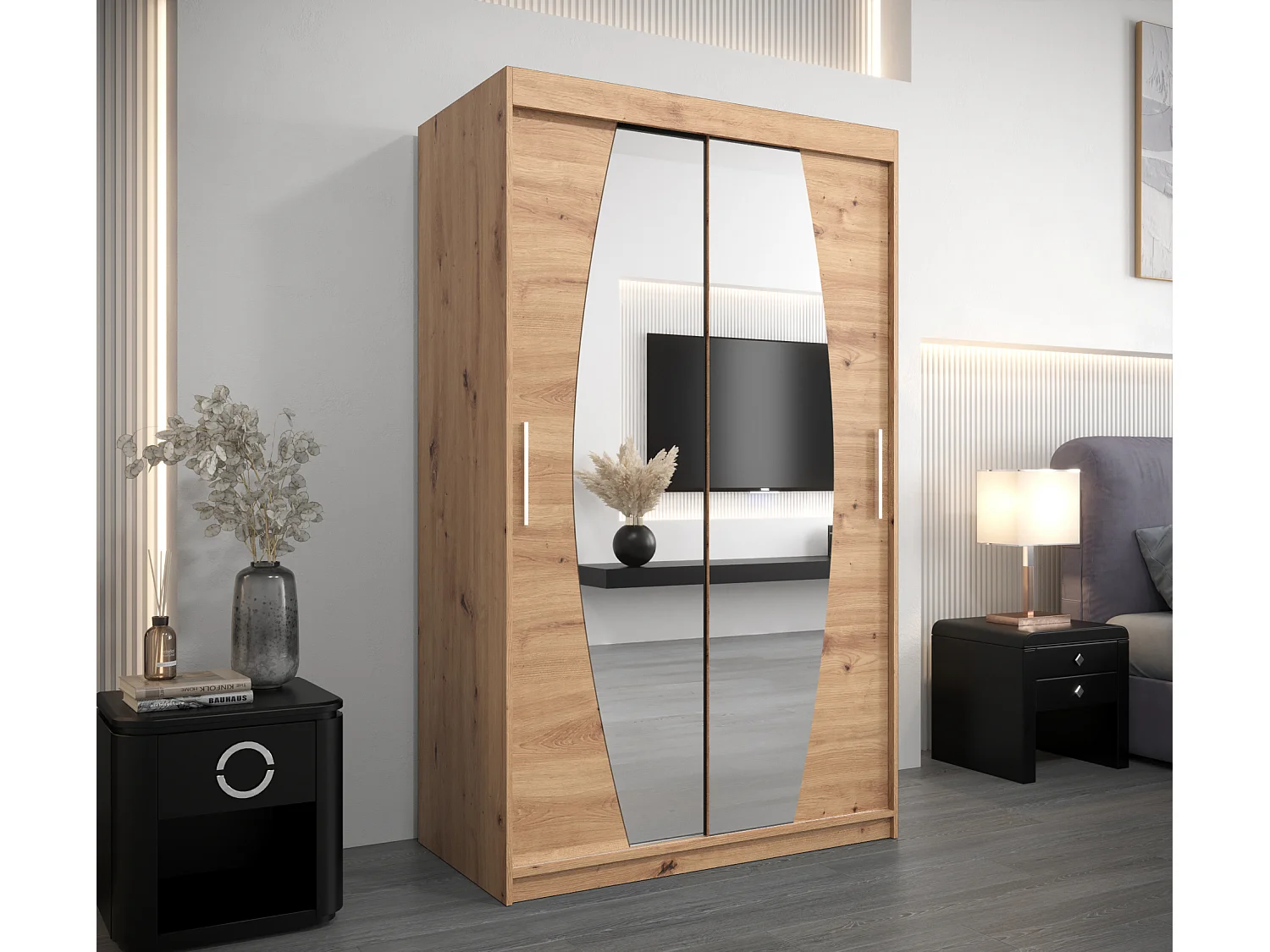 Armoire Elypse À Portes Coulissantes 200/120/62 2 portes (Artisan/Artisan)