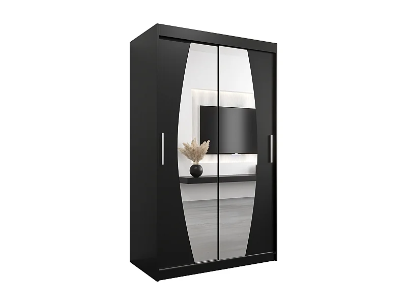 Armoire Elypse À Portes Coulissantes 200/120/62 2 portes (Noir/Noir)