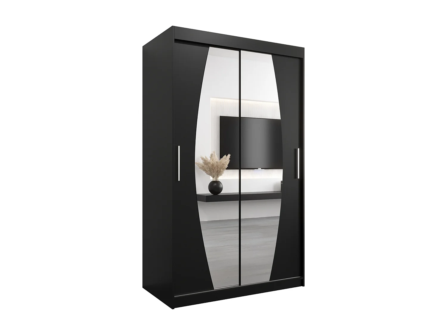 Armoire Elypse À Portes Coulissantes 200/120/62 2 portes (Noir/Noir)