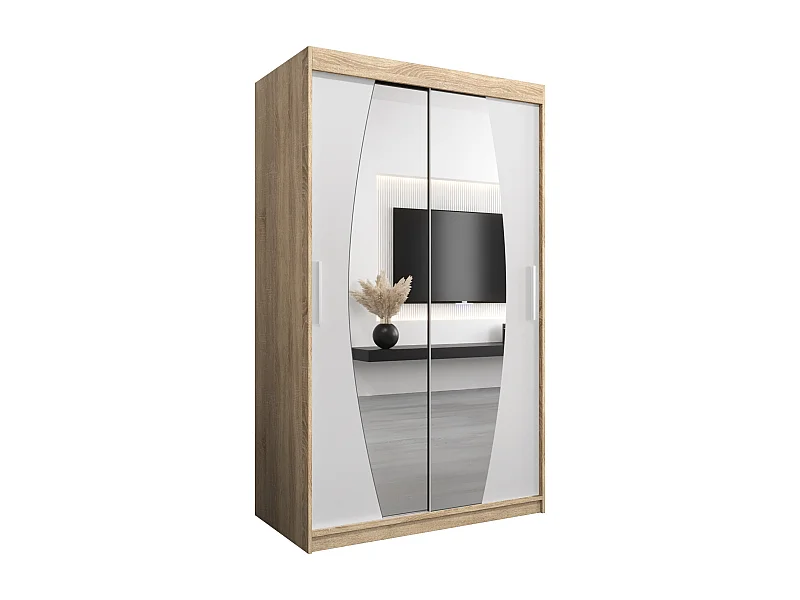 Armoire Elypse À Portes Coulissantes 200/120/62 2 portes (Sonoma/Blanc)