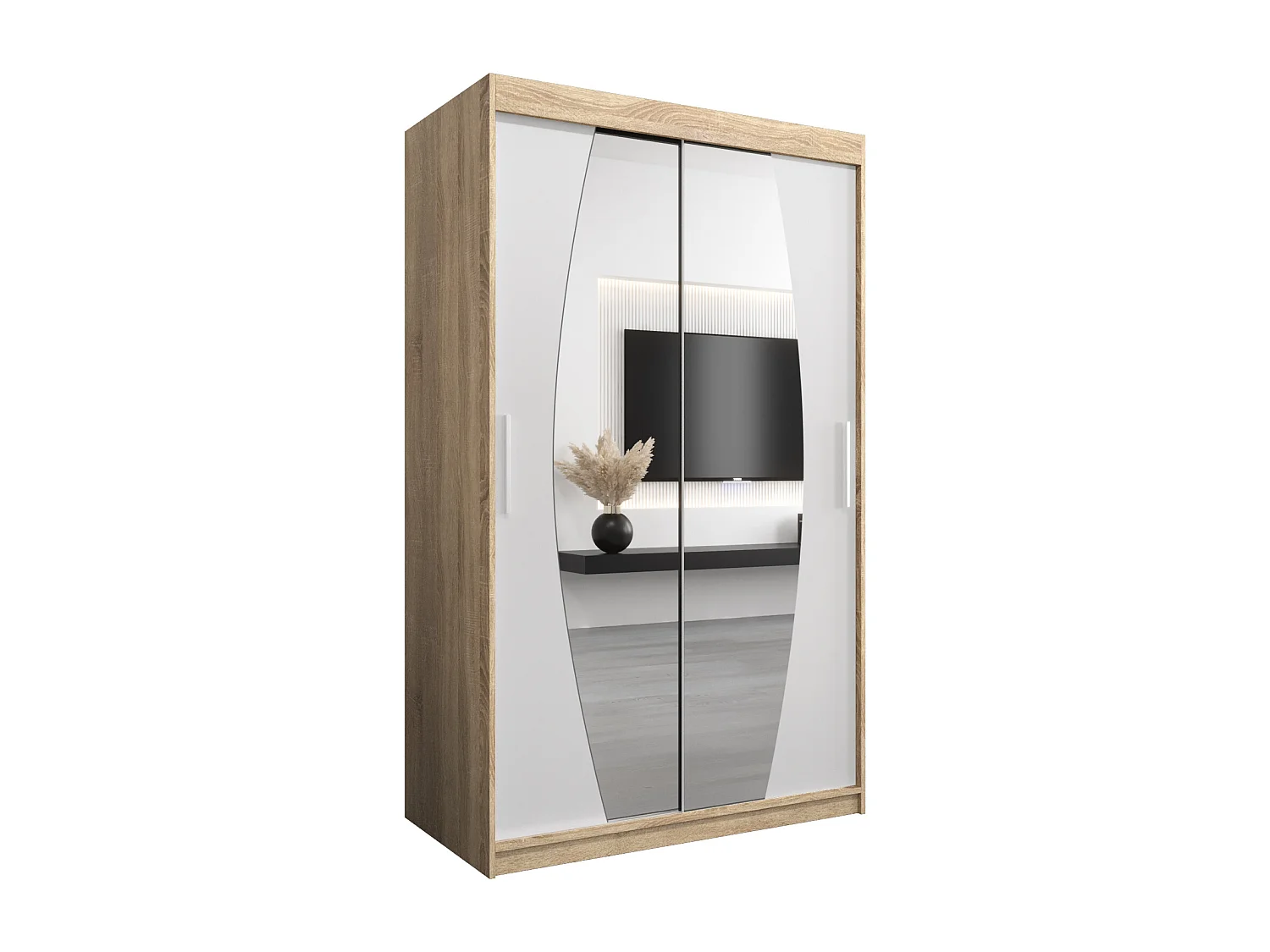 Armoire Elypse À Portes Coulissantes 200/120/62 2 portes (Sonoma/Blanc)