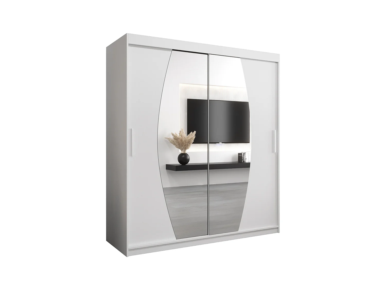 Schwebetürenschrank Elypse 200/180/62 2-Türig (Weiß)