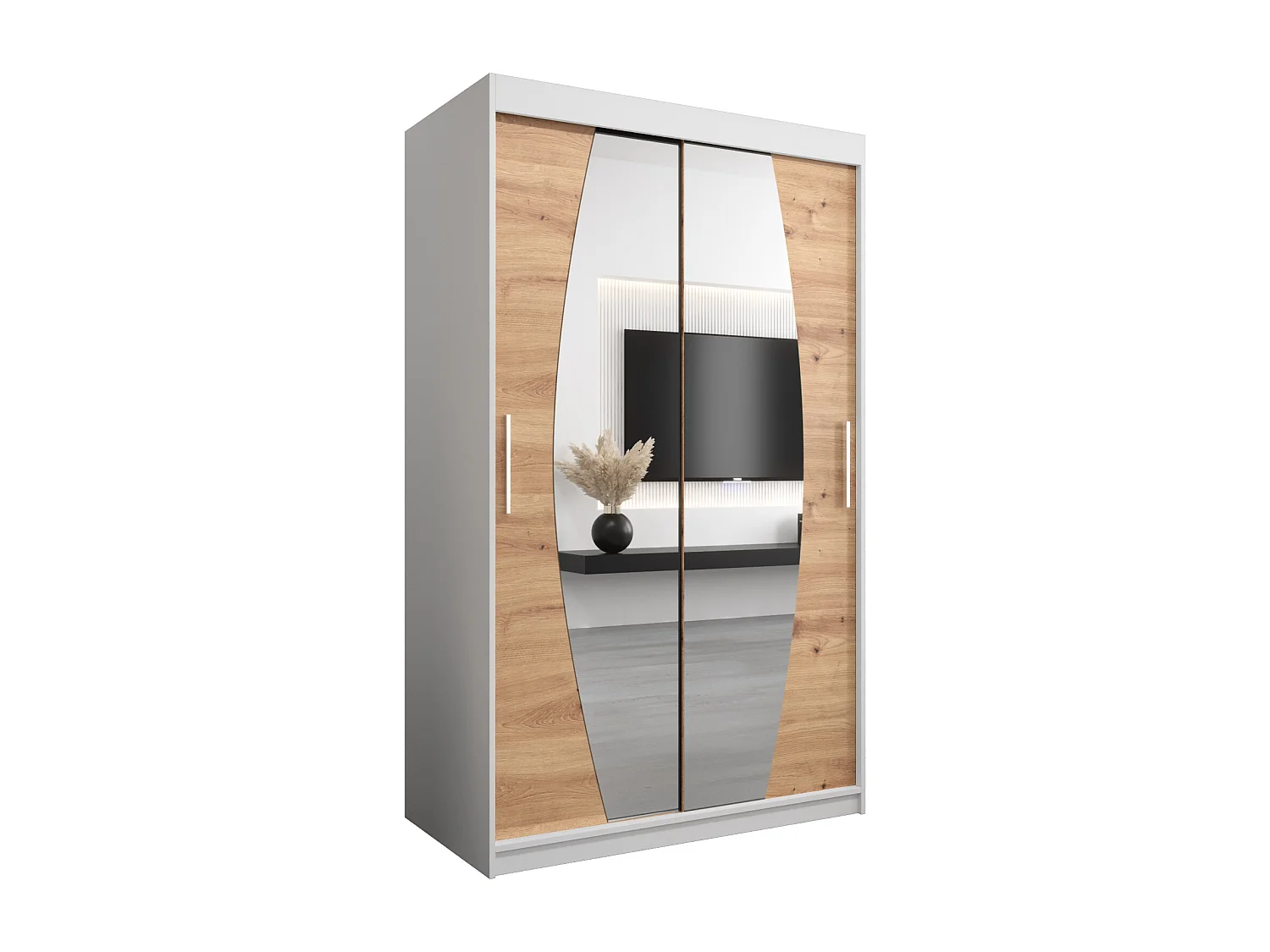 Armario Elypse de puertas correderas 200/120/62 2 puertas (blanco/artisan)