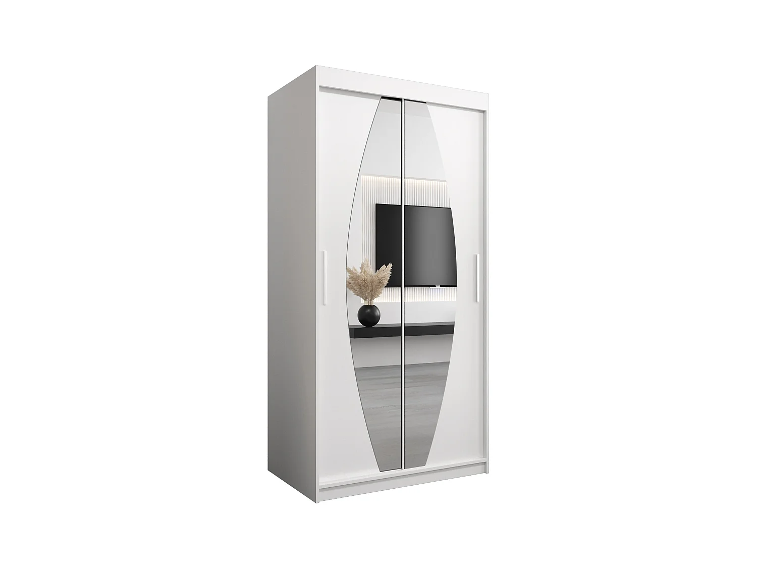 Armoire Elypse À Portes Coulissantes 200/100/62 2 portes (Blanc/Blanc)
