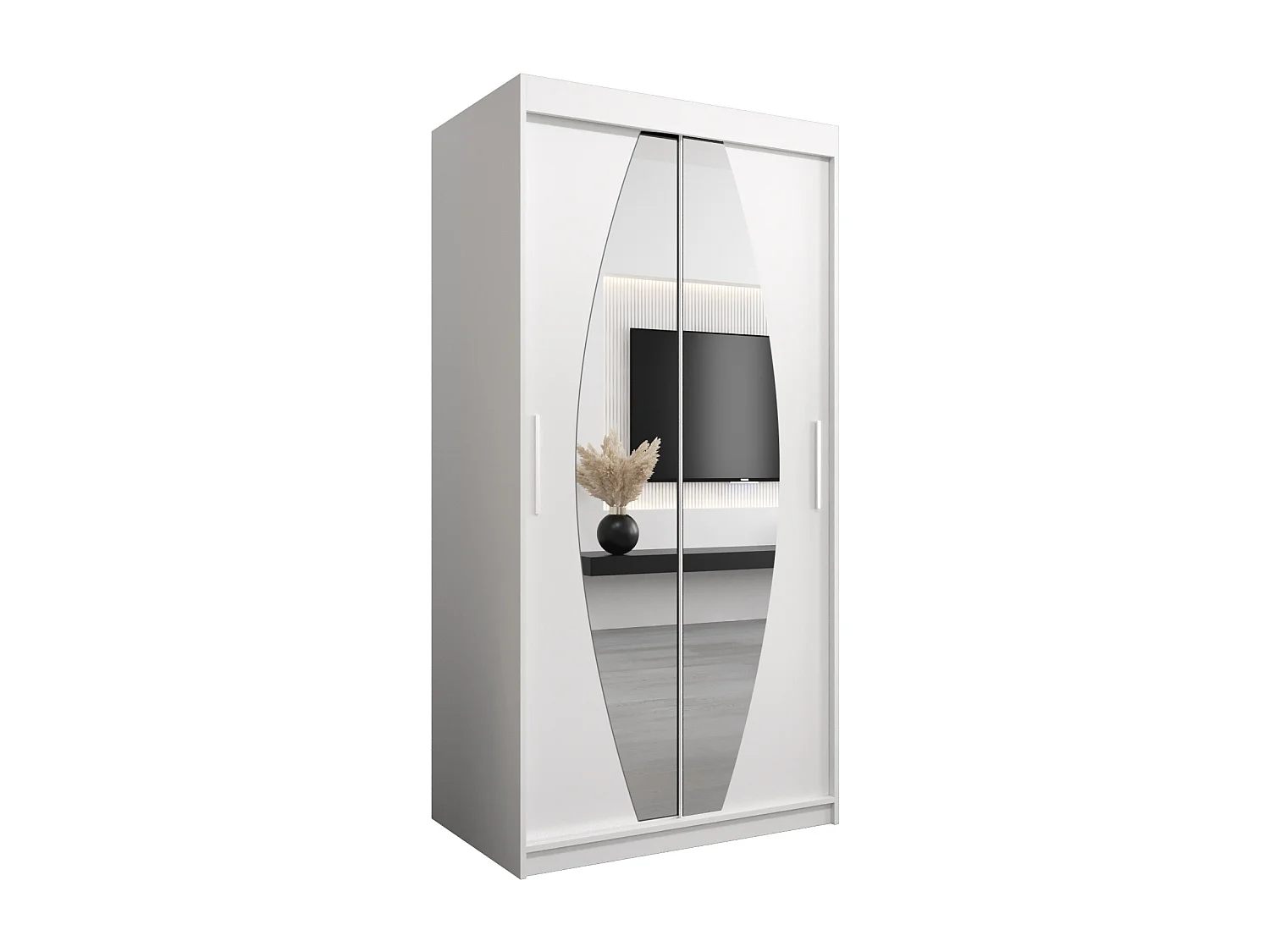 Armoire Elypse À Portes Coulissantes 200/100/62 2 portes (Blanc/Blanc)